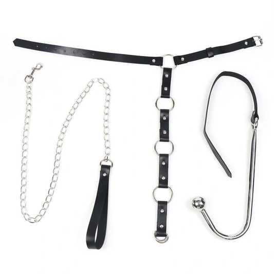 Anal Hooks and Anal Kinky EverydayUse Collar 5853 with Hook Leash 0204